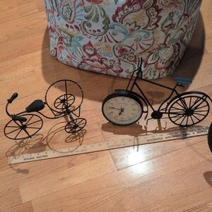 Vintage Bicycle Clock and Tricycle Decor